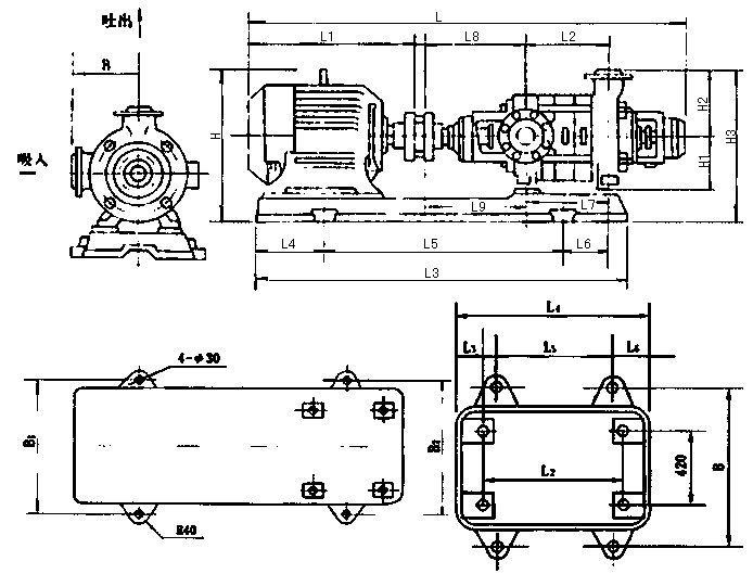 XBD-TSWA臥式多級消防泵安裝尺寸圖